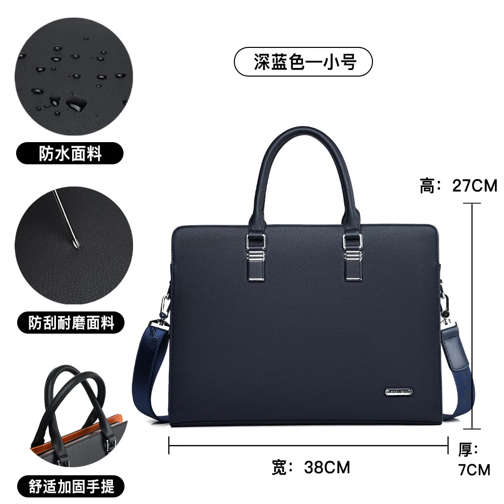 High-end Handbag Business Casual Large Capacity Luxury Men's Messenger Genuine Leather Briefcases Brief Men Case  Porte Document