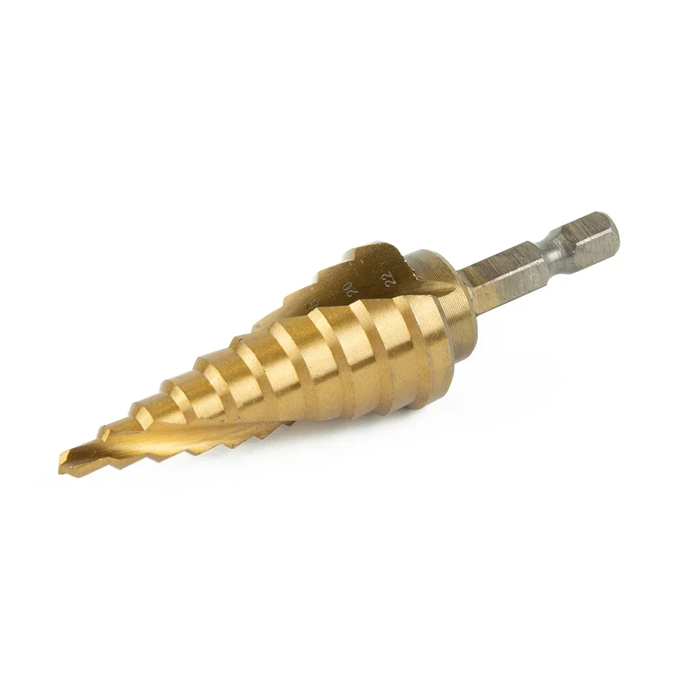 High Quality Useful Latest Step Drill Bit Part 4-22mm Drill Bit Gold Insulation Boards Sheet Iron Plate Step Cone