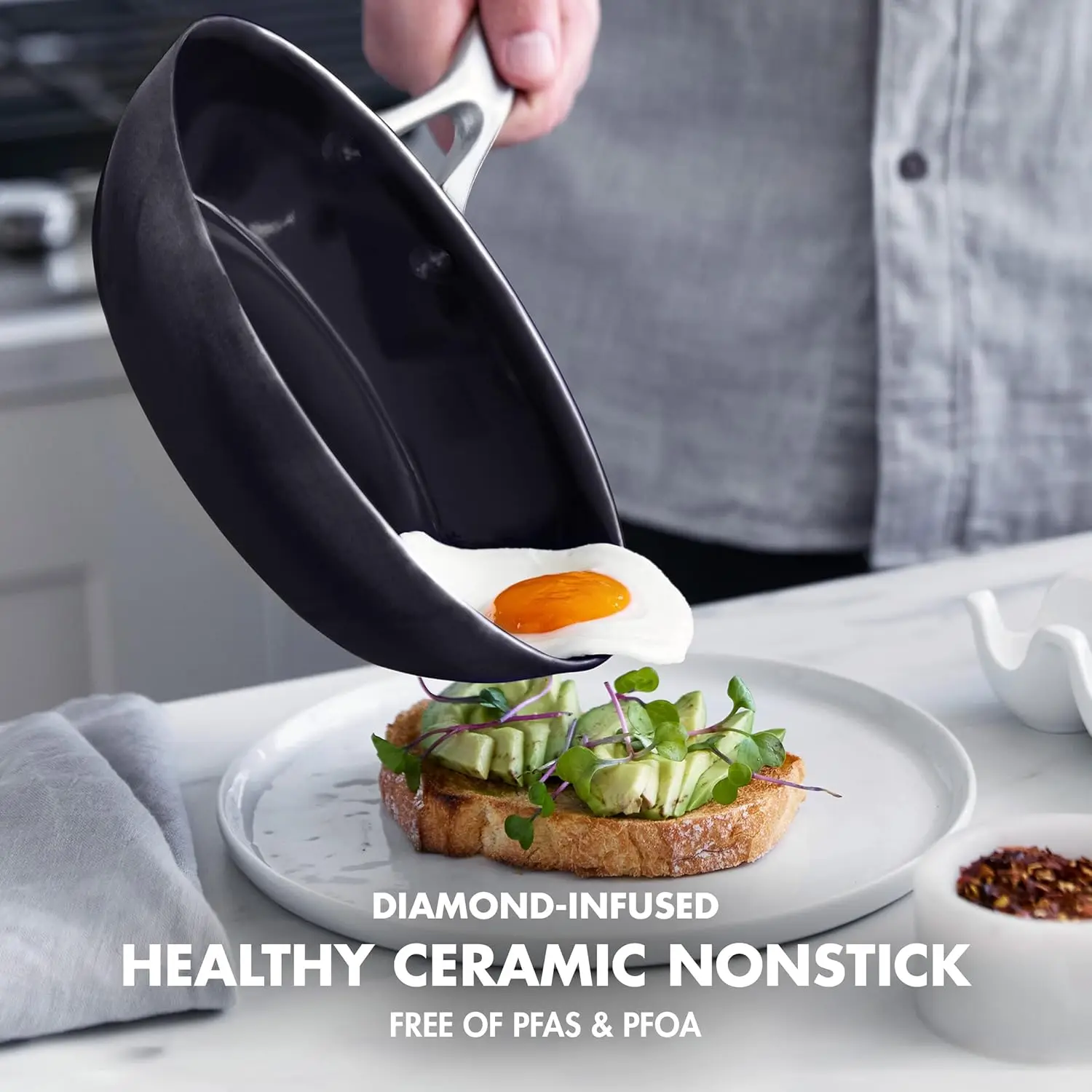 Omega Hard Anodized Advanced Healthy Ceramic Nonstick, 8