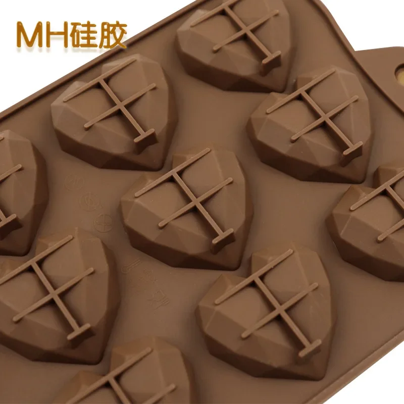 2021 New Heart Chocolate Molds 15 CavityDiamond love Shape Silicone Wedding Candy Baking Molds Cupcake Decorations Cake Mold 3D