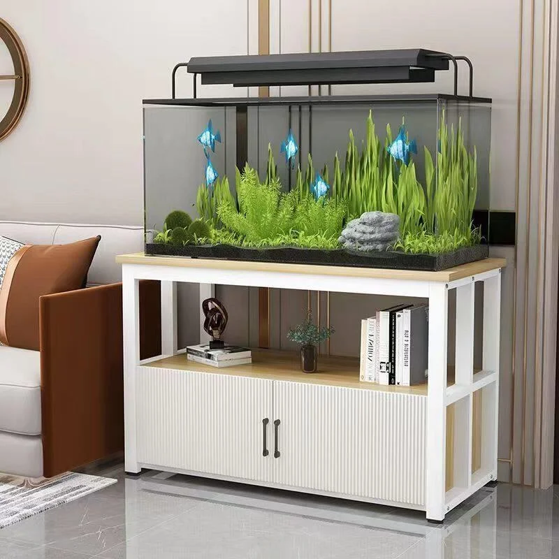 Durable Iron Art Fish Tank Stand Living Room Floor-Mounted Storage Cabinet Simple Home Use Aquarium Base Shelf Pet Supplies