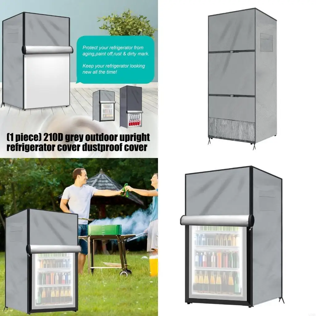   Waterproof Upright Freezer Lid with Zipper Dustproof Refrigerator Cover