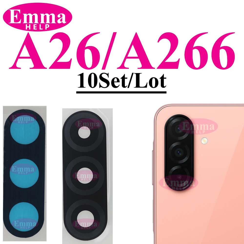 10 Stuks Terug Camera Glazen Lens Vervanging voor Samsung A56 A55 A54 A36 A35 A34 A26 A25 A24 A16 A15 A06 A05s A05 A14 met Lijm