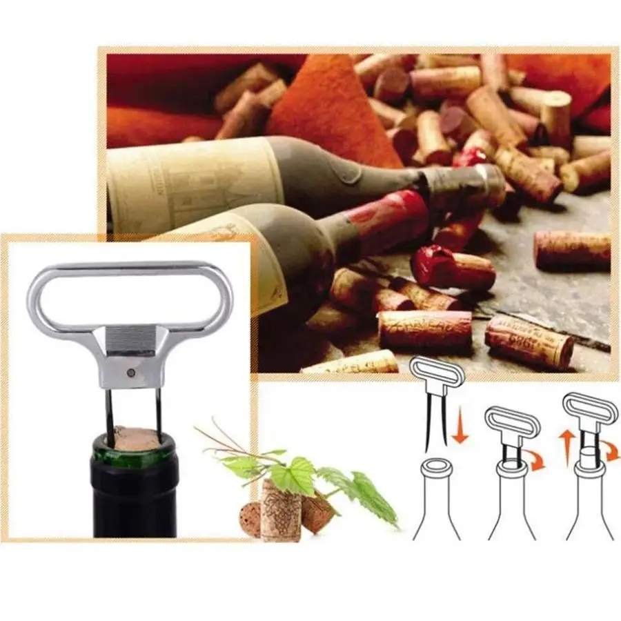 Professional Two Prong Wine Bottle Opener Stainless Steel Cork Extractor Vintage Style Portable Bar Accessory For Home Party Use