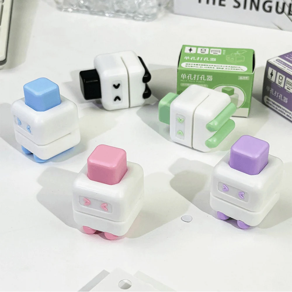 Single Hole Paper Hole Punch Small Mini Binder Punch Creative DIY Manual Circle Cutter Portable Binding Stationery Supplies