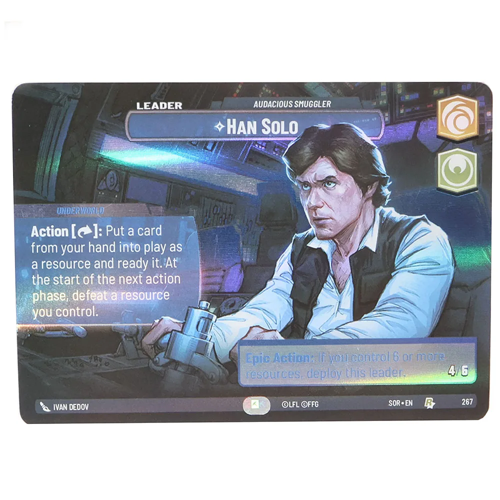 

Star Wars SOR Series Proxy Cards Double-sided Laser pattern Showcase FOIL For Entertainment Games LEADER UNIT Collection Card