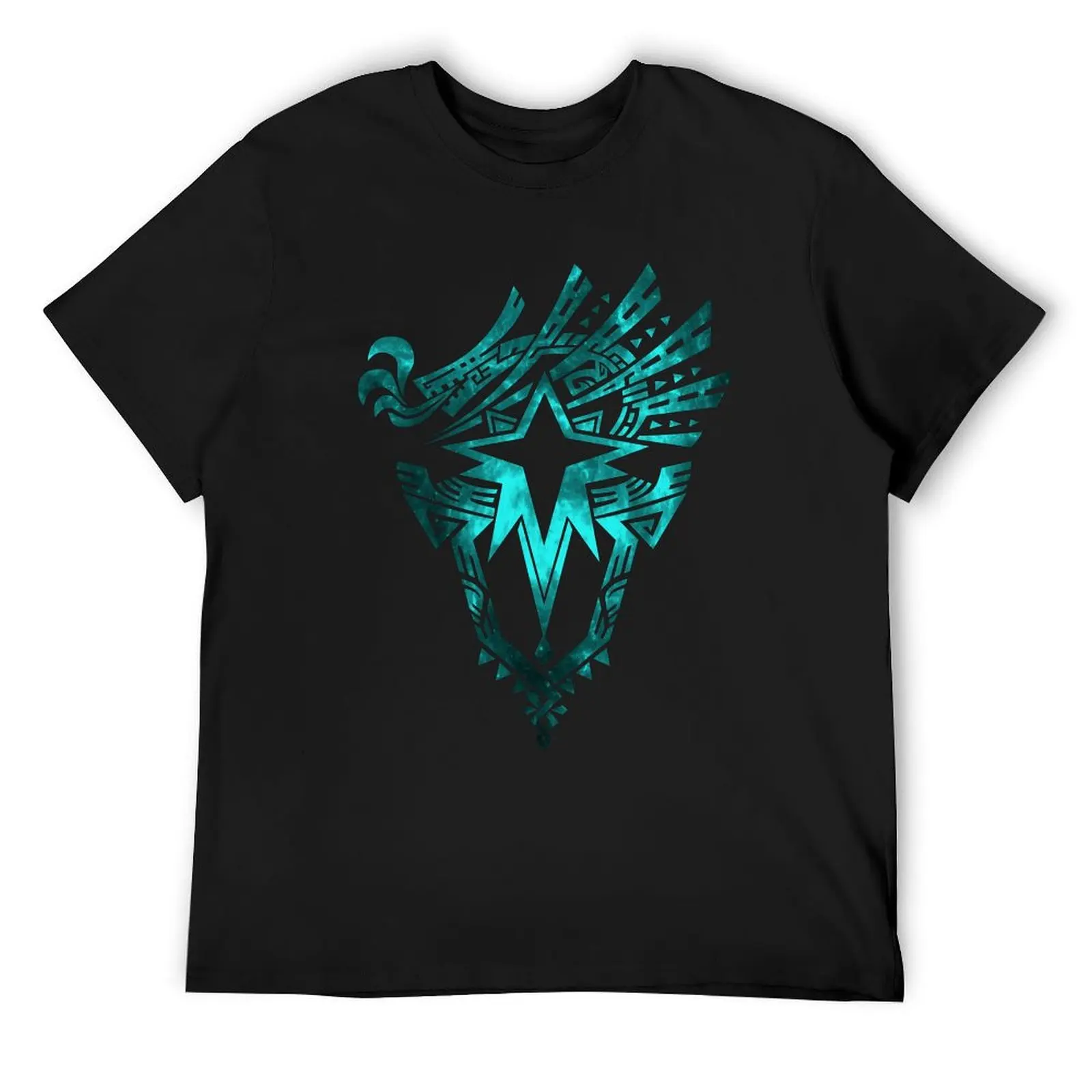 

Monster hunter world iceborne logo (galaxy design) active t shirt T-Shirt anime figures slim fit t shirts for men