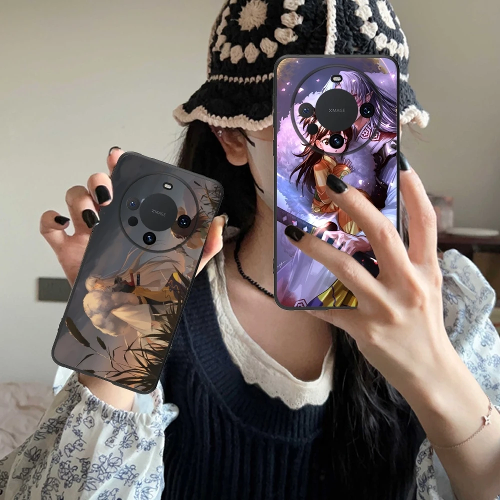 Anime Sesshoumaru Mobile Cell Phone Case for Huawei Mate 60 50 40 30 20 10 Pro Plus Lite E 5G Black Soft Phone Cover Shell