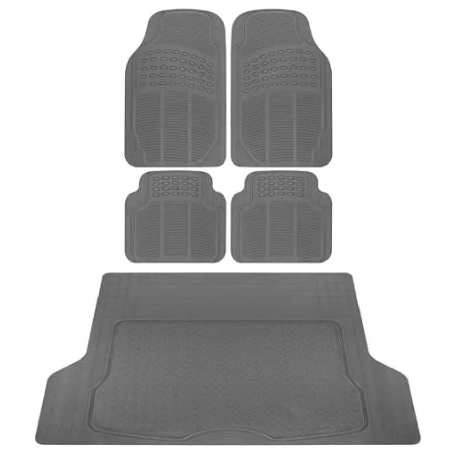 

Универсальные передние и задние резиновые автомобильные коврики с ковриком-вкладышем для багажника для седанов, внедорожников, фургонов, сверхпрочные, всепогодные, черные, с отделкой, подходят для всех моделей