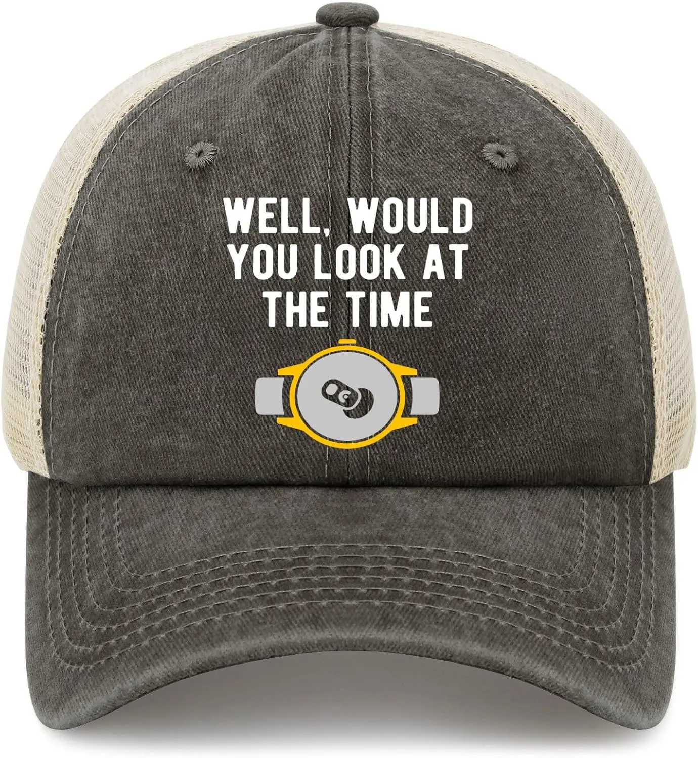 Hecho en EE. UU. Beer Time Funny Beer Can Pop Top Reloj de pulsera Sombreros para hombres Gorras de béisbol bajas