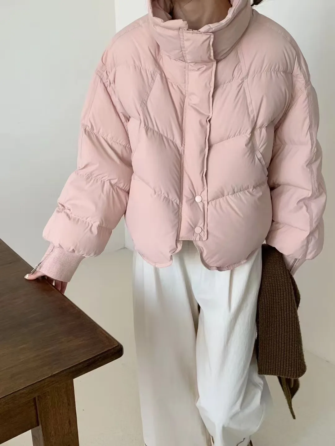 

Зимнее пуховое пальто Jaet, женское пуховое пальто с воротником-стойкой, нежное белое пальто Du Feather Bread Sle, теплое, для поездок на работу, Sle Faion