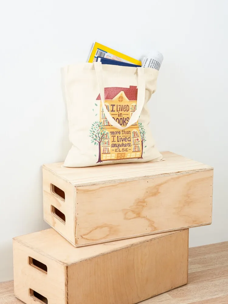 Lived in books Tote Bag canvas shopping bag tote bag men's Women's bags tote men