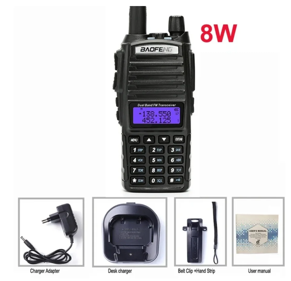 BaoFeng UV-82 Walkie Talkie Dual Band Transceiver High Power 8W Fernradio Amateurfunk Mobiler VHF UHF Transceiver