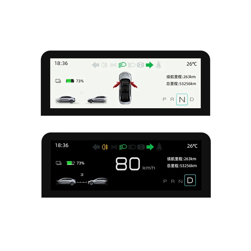 Car HUD Mini Smart Meter Digital Head Up Lcd Display Mileage Speed Multifunction For Tesla Model 3 Model Y 2019 2020 2021 2022