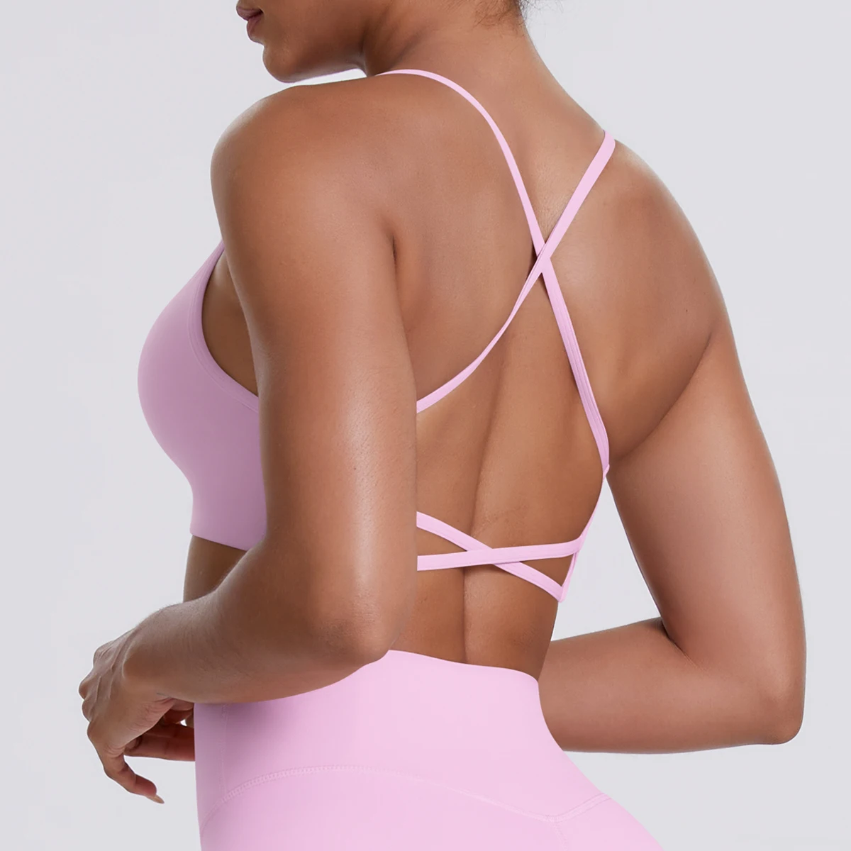 Sport-BH Nahtloses Yoga-Top Damen Fitness-Artikel Gym Active Wear Back Cross Workout Push-up Fitness Laufunterwäsche – Detail 7