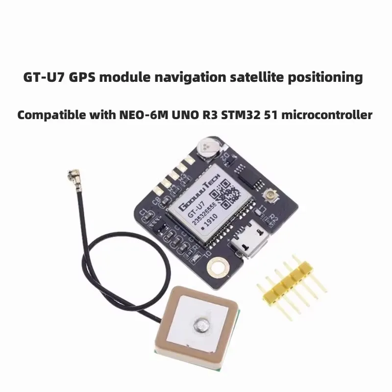 GT-U7 GPS Module High PrecisionNavigation, Compatible with NEO-6M/UNO R3/STM32/51 MCU, forDrone/Vehicle Tracking/IoT Projects