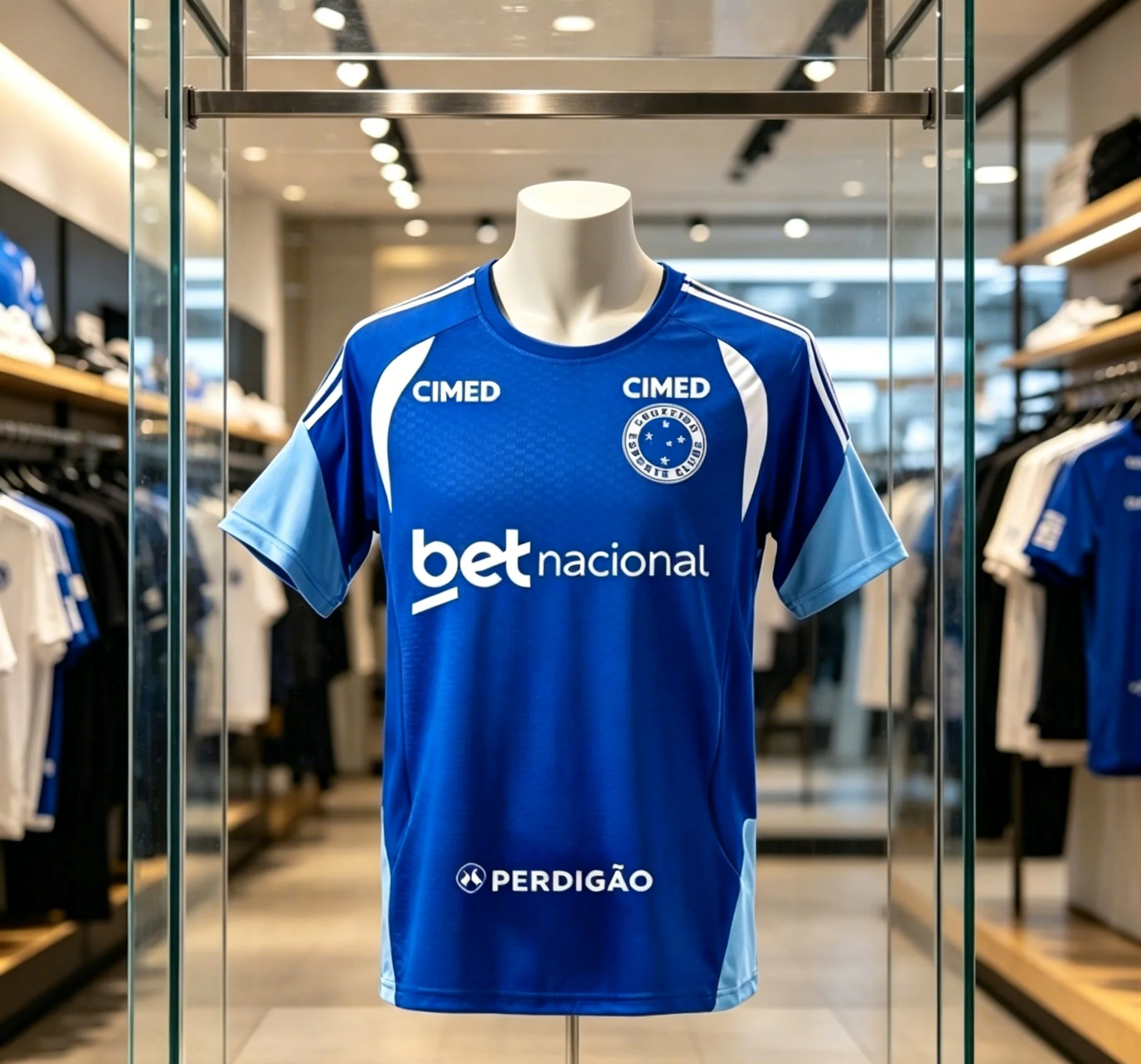 Novo Modelo 2026: Roupa de Treino Cruzeiro - Camiseta Y2K Masculina e Feminina Combinando - Roupa Esportiva Respirável para Pais e Filhos