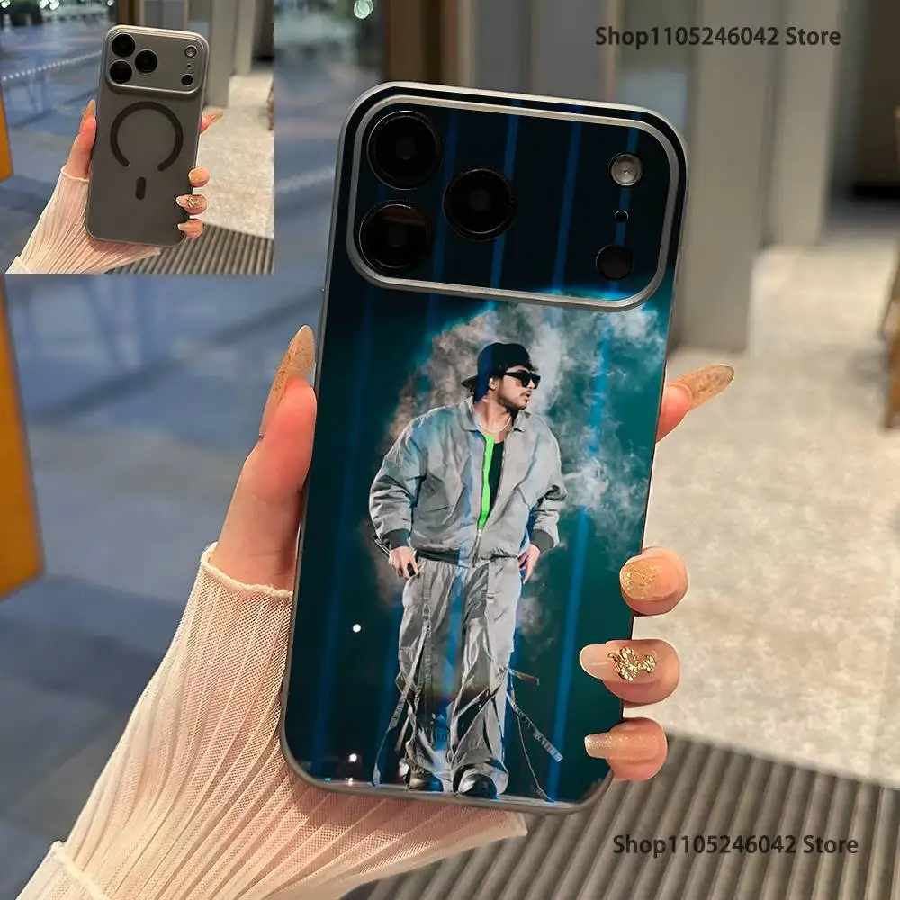 Rapper JOP Fuerza Regida For iPhone 17,16,15,14,13,12,11,Pro,Max,Plus Transparent gray Phone Case Magnetic Wireless Charging