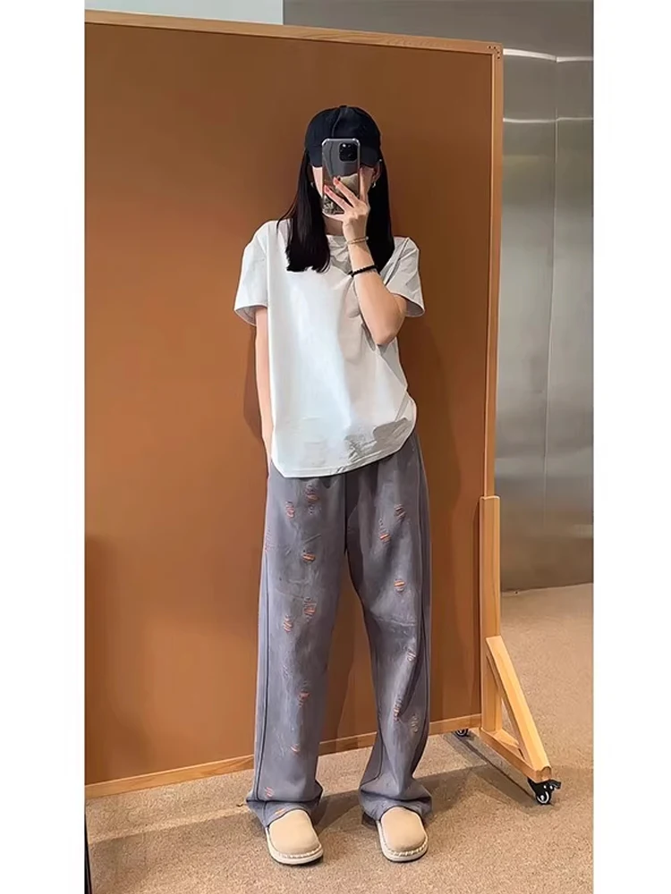 

Cleanfit Heavyweight Knife Sport Sweatpants Men Early Autumn American Color Blo Casual Loose Straight Leg Trousers