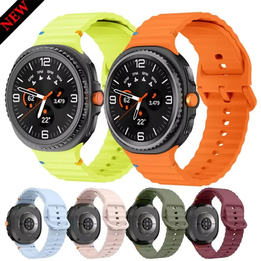Silicone Strap for Samsung Galaxy Watch 8 Classic 46mm/9-8 40mm 44mm Original Replacement Wristband for Galaxy Watch 8 Soft Band