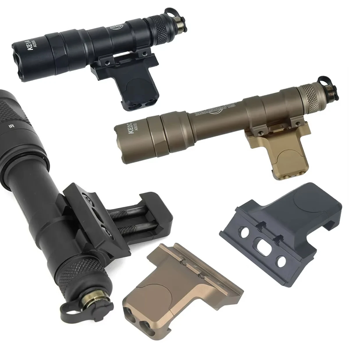 QD Quick Release Scout Light Side Rail Mount For Surefire M300 M600 Tactical Flashlight Fit Mlok Keymod 20mm Picatinny Rail