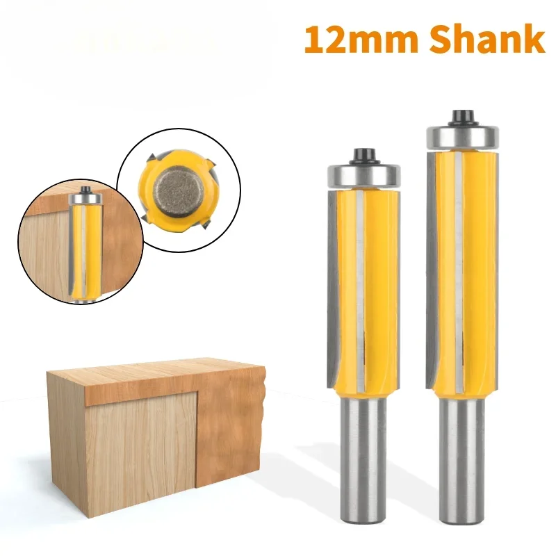 12MM Four Blade Z4 Flush Trim Bit Router Bit Carbide Cutter Woodworking Milling Cutter For Wood Bit Face Mill