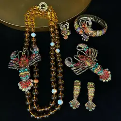 Exaggerated fashion animal set necklace earrings ring