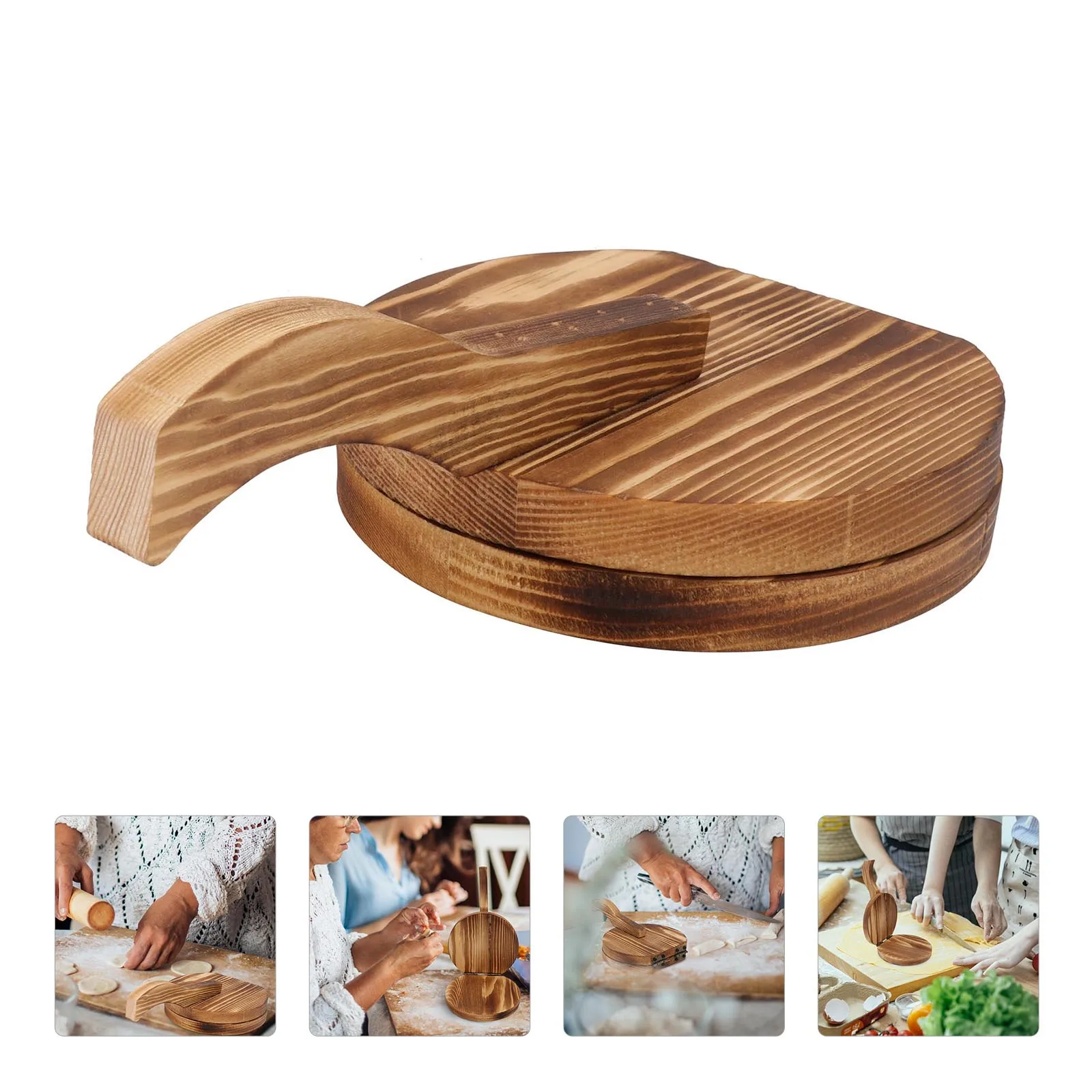 

1Pcs Wooden Dumpling Wrapper Mold Easy Operate Non Slip Handle Time Saver Kitchen Accessory Dumpling Wrapper Mold