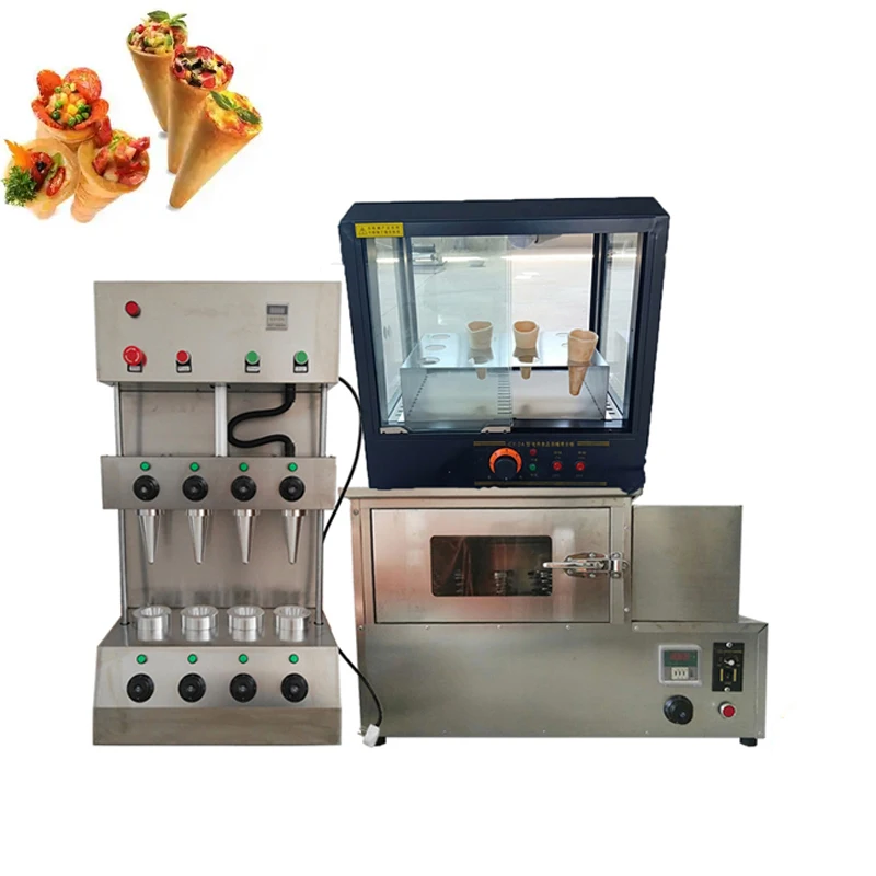 

New Pizza Cone Machine Commercial Egg Oven With Glass Display Cabinet 110V 220V