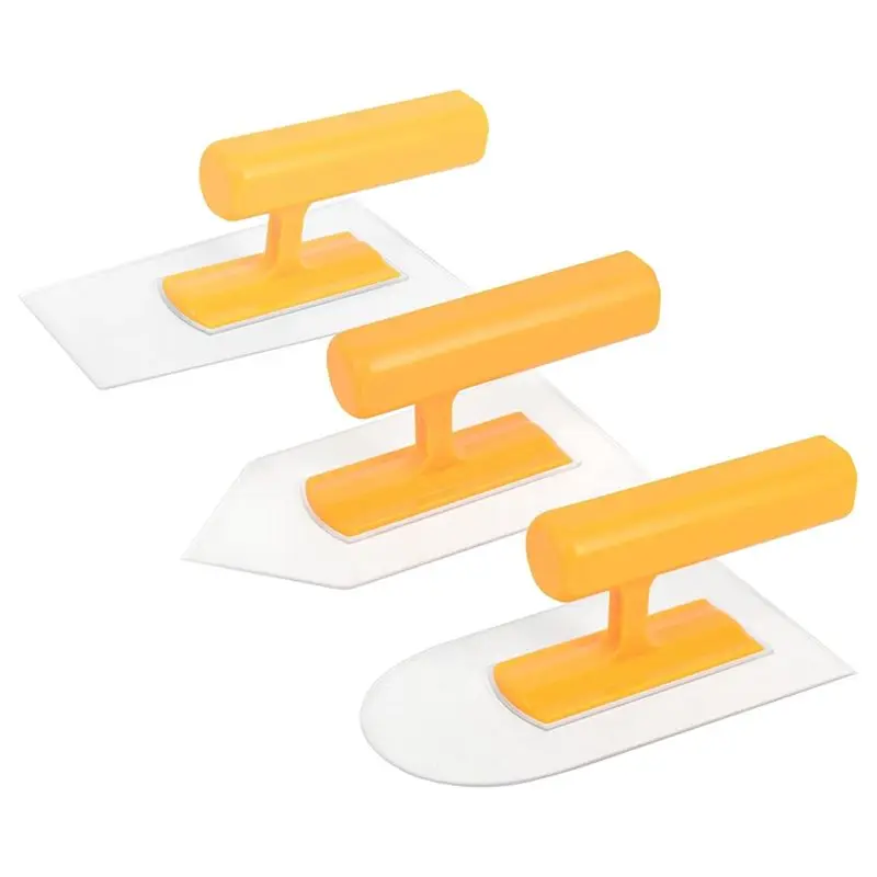 

AAAF Plastic Trowel Kit Round&Square&Tipped End Finishing Trowels 3 Piece Small Light Weight Finishing Plastic Trowel
