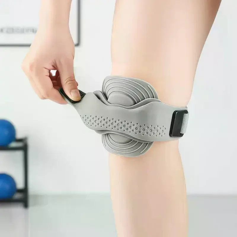 1Pcs Silicone Patellar Tendon Support Strap Adjustable Knee Support Pads For Men Women Sports, Running, Tennis, Jumpers Knee
