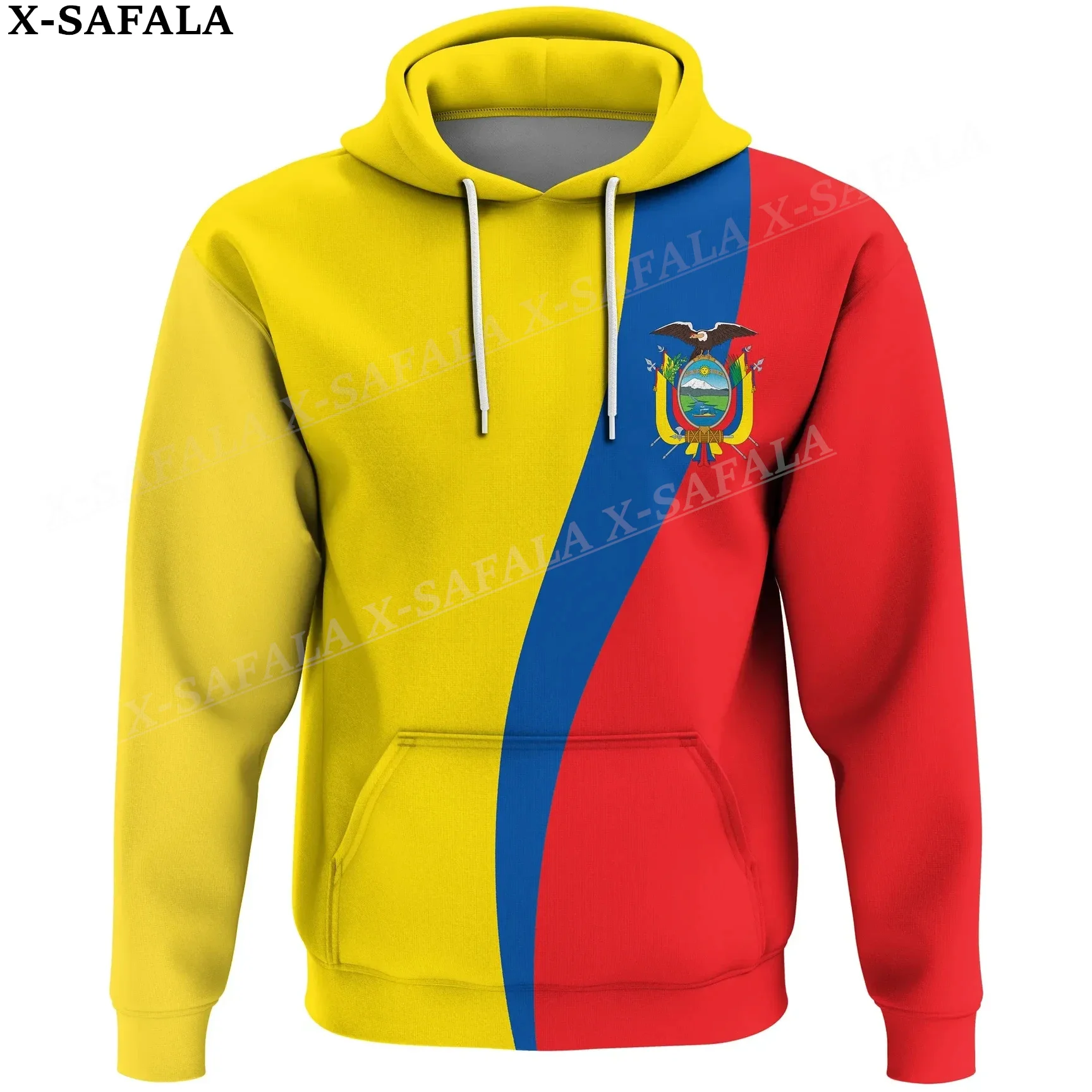 Ecuador Coat Of Arms Love Country Print Zipper Hoodie For Men Pullover Sweatshirt Hooded Jersey Tracksuit Outwear Coat Casual-1