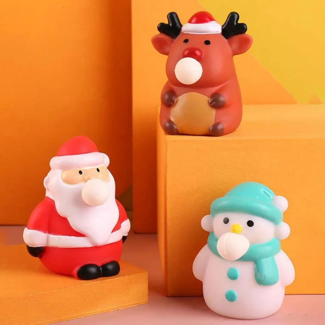 Christmas Extrusion Toys Anti Stress Balls Santa Claus Snowman Elk Decompression Squeeze Sensory Toys for Kids Xmas Party Gifts