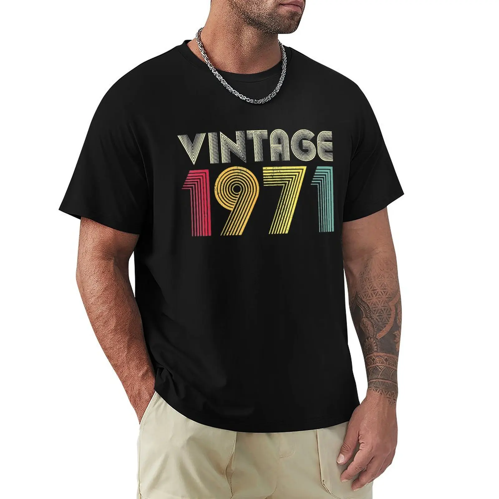 

Vintage 1971 50th Birthday Gift Retro Men Women 50 Years Old merch T-Shirt blacks plus size clothes summer clothes men t shirts