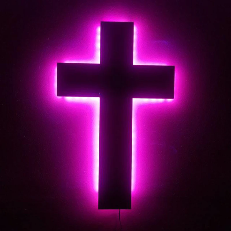 ZK30 Creative Cross Night Light USB Colorful Remote Control Creative Wall Lamp Home Decoration Lighting Fixture Cable 2 Meters