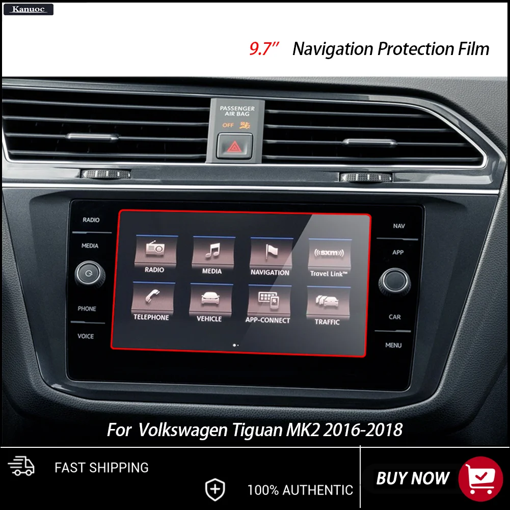 8-дюймовая автомобильная GPS-навигация, защитное стекло из закаленного стекла для Volkswagen Tiguan MK2 2016-2018