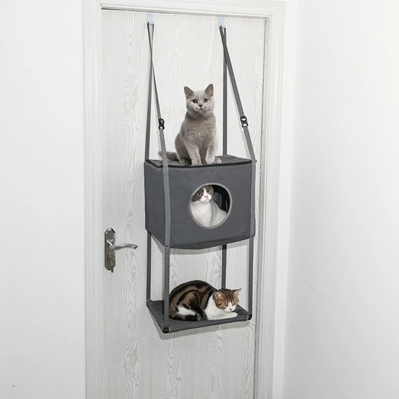 Space Saving Over Door Cats Townhome 3 Level Hammock Perch Furniture Dropship