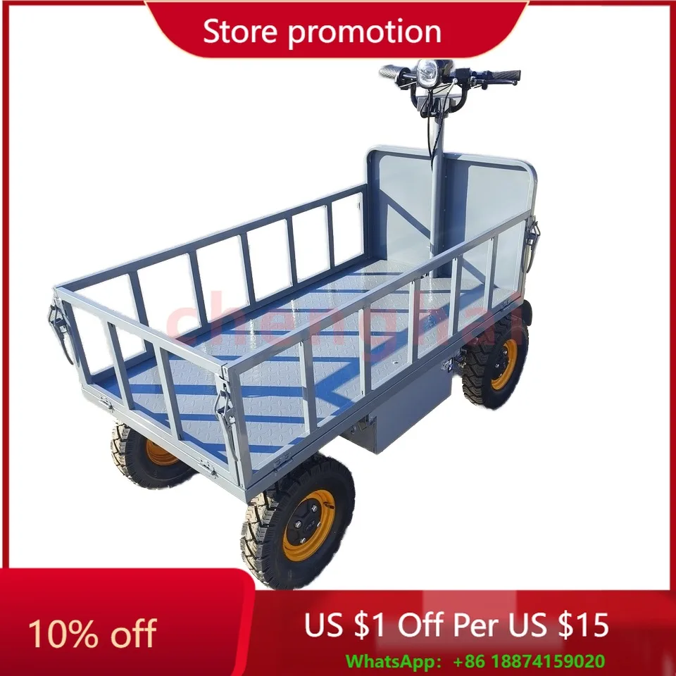 

New Reverse-Riding Electric Four-Wheel Platform Handcart, with a Load Capacity of 1000kg and an Electric Motor of 1000W
