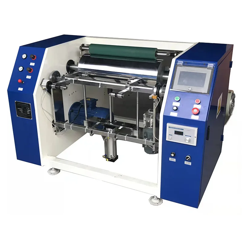 500 Type High-Speed Semi-Automatic Aluminum Foil Double Station Silicon Oil Paper Rewinding Machine for Sale