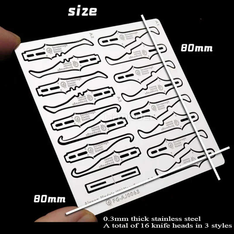 Outil de moule de figurine d'action de science-fiction, gravure de bricolage faite à la main, réparation de lisière rugueuse, grattoir de forme en acier inoxydable, mp 0063