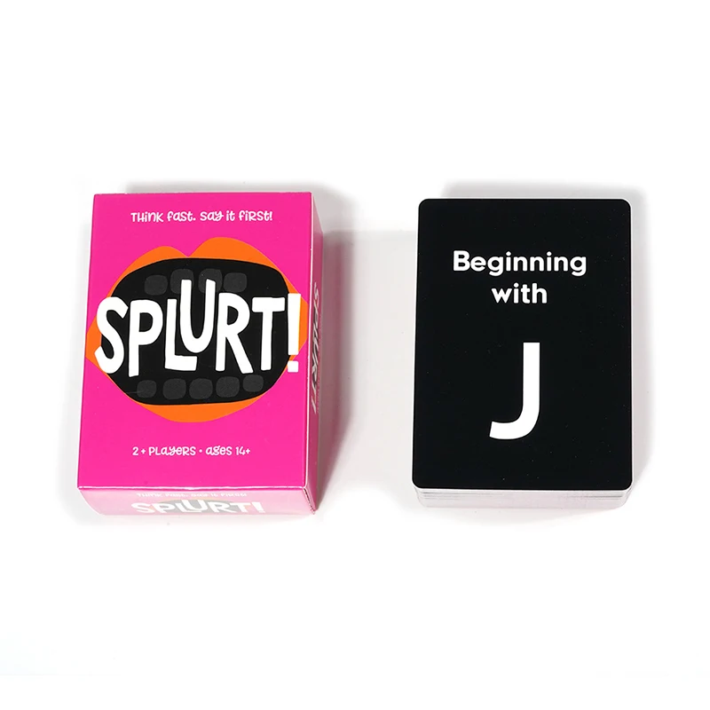 Splurt! Think Fast Say It First! Portable Party Card Game Pink Board Game Christmas Birthday Party Family Party Game Gifts