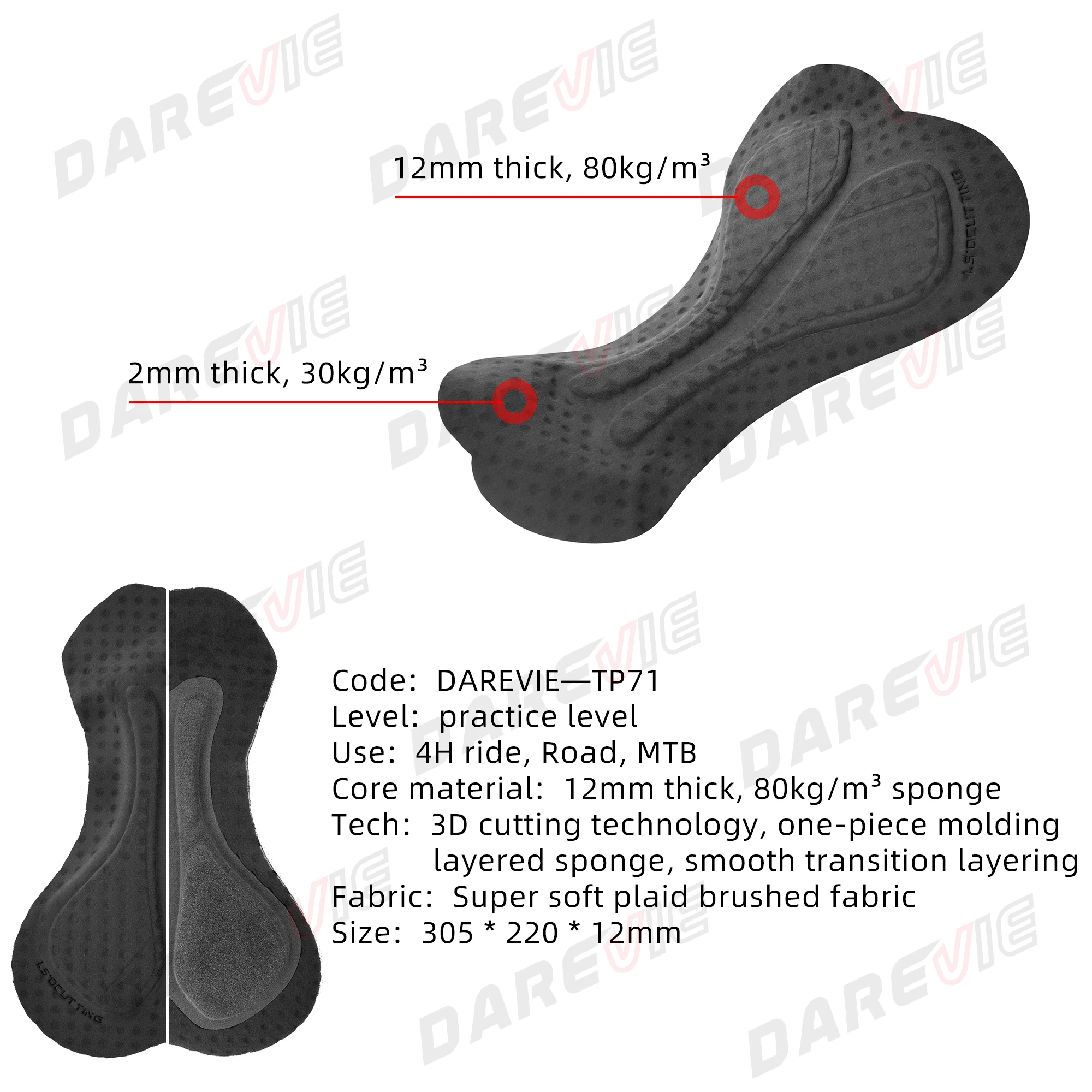 DAREVIE Men's Cycling Jumpsuit Training Level Men's Cycling Clothing 7.5CM Anti-Slip Leg Gripper Man Cycling Suit Slim Fit - Image 5