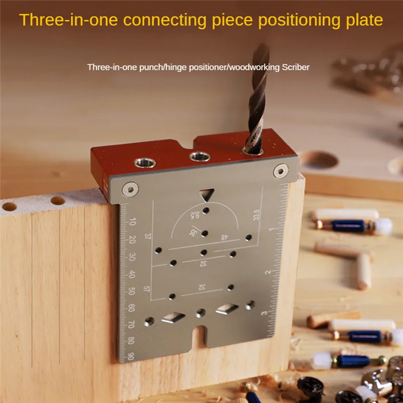 ABLK 35 mm scharnierponslocator scharnierboormal met inch metrische schaal multifunctionele houtbewerking boorlocator eenvoudig te installeren