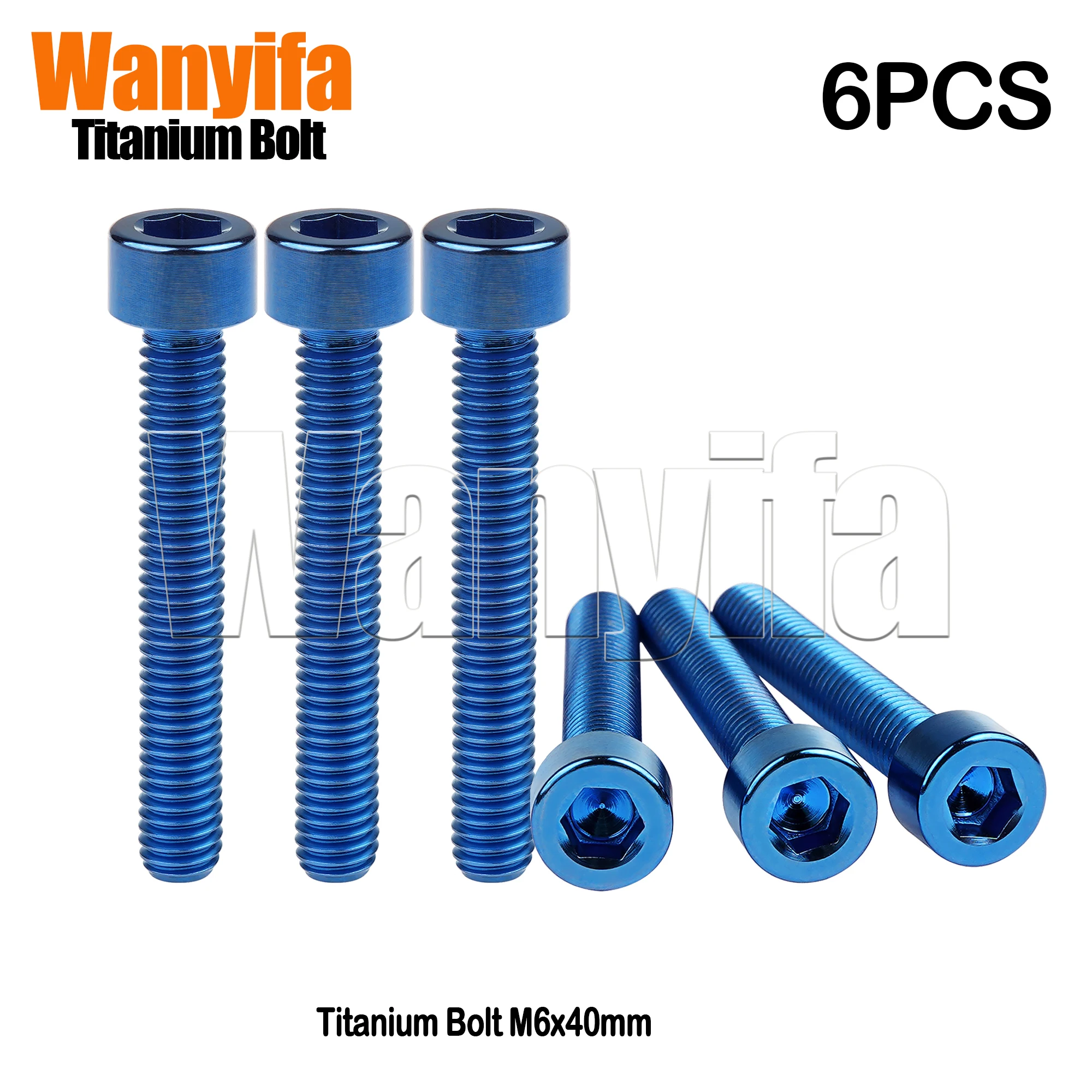 

Wanyifa Titanium Bolt M6x40mm Cylindrical Head Screws Full Thread Bolt for Bicycle Part