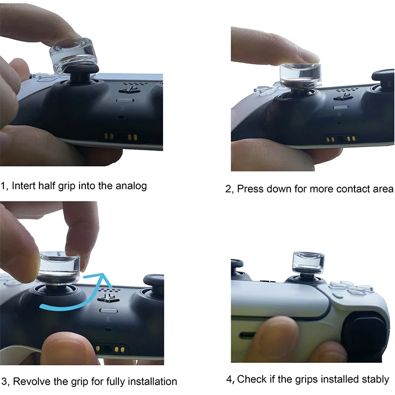 2 قطعة ل PS5 PS4 Xbox One S Xbox Series X/S عصا التحكم Thumbstick حافظة شفافة واضحة سيليكون Thumb Stick قبضة غطاء #3