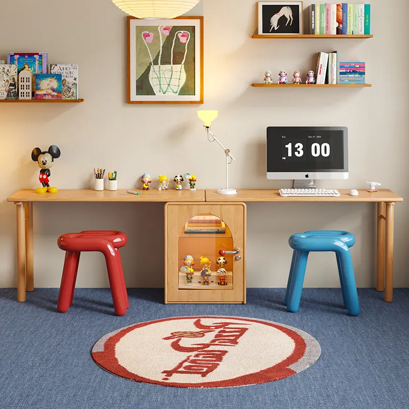 

table Small apartment corner combination desk Household primary school student writing table Double desk