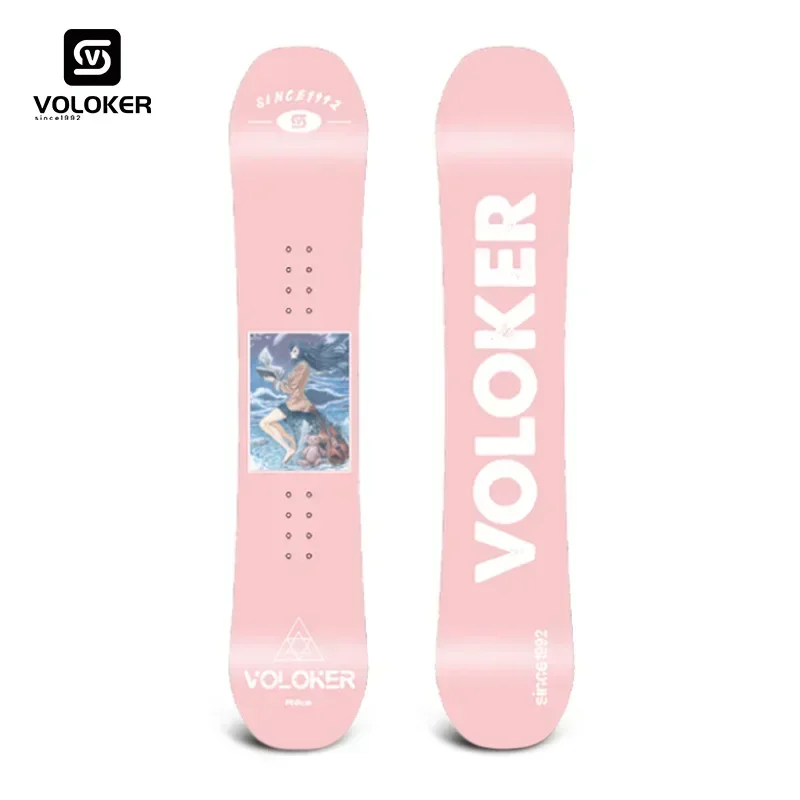 Vooker Snowboard-Skateboard mit Gravur, All-Terrain-Wildschnee, flache Blumen-Schneeausrüstung, für Erwachsene, Männer/Frauen, Schnee, 140–163 cm