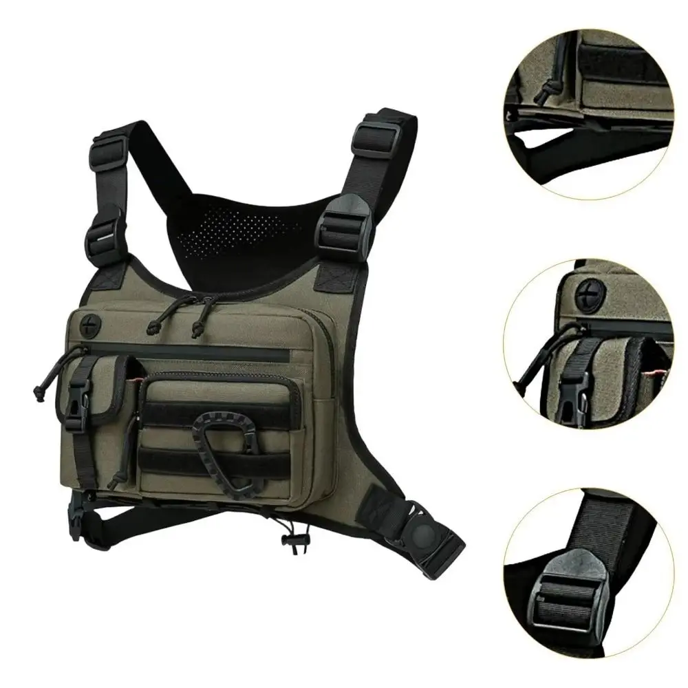 Adjustable Sports Vest Bag Water Resistant Multi-functional Outdoor Chest Bag Oxford Cloth Lightweight