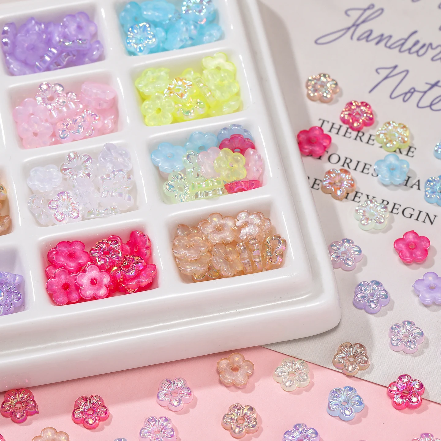 

20/50pcs Flower Lampwork Beads Charms Sakura Acrylic Spacer Beads Caps for DIY Charms Bracelets Jewelry Making Findings