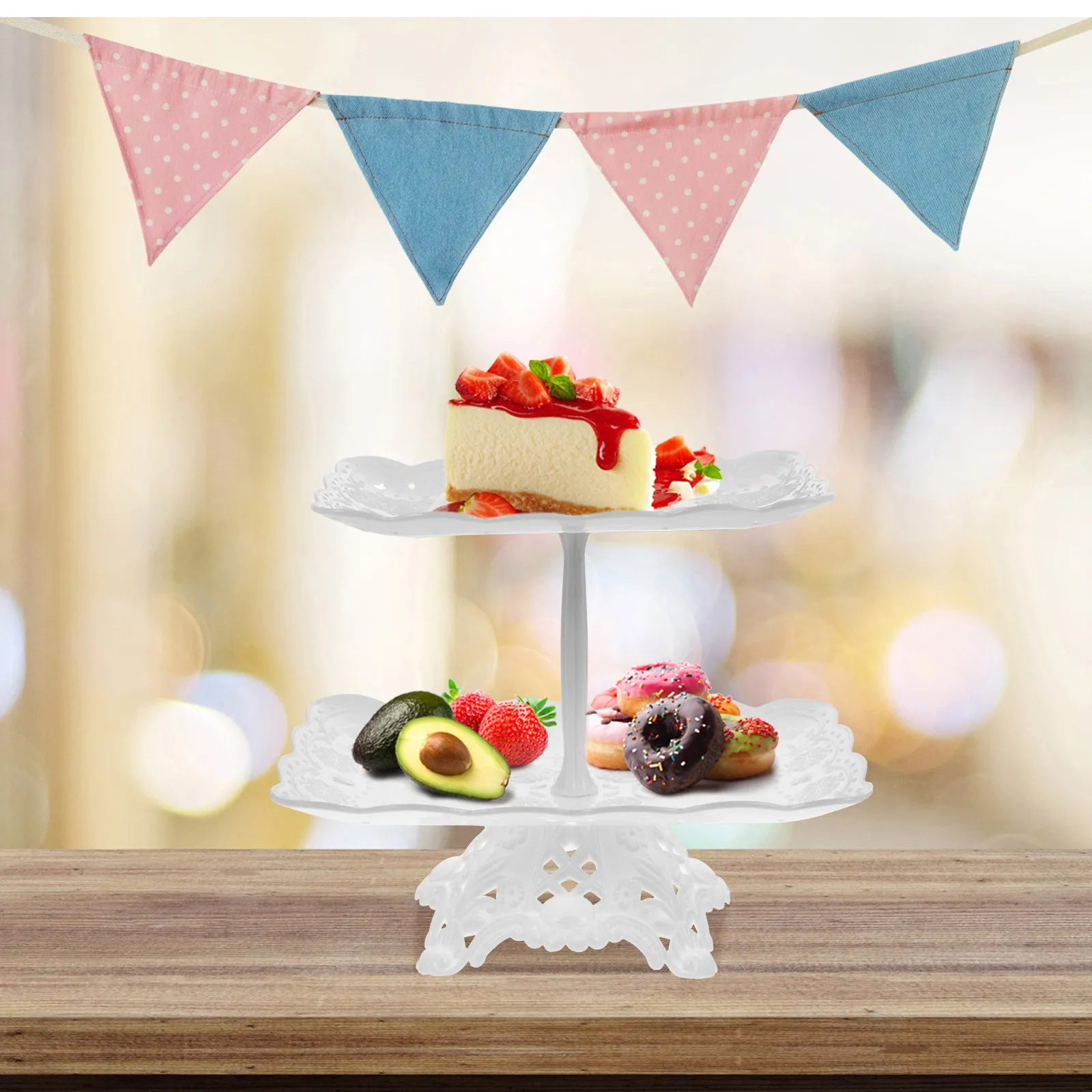 1Pcs Premium PP Cake Holder Multi Layer Cake Display Stand for Anniversary Engagement Baby Shower Birthday Party Dessert Fruit